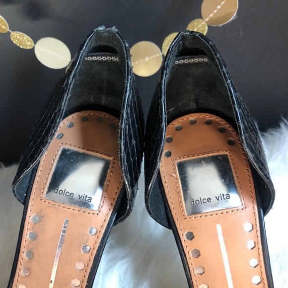 Dolce Vita Black D-Orsay Snakeskin Pumps - Picture 3 of 6